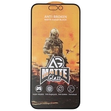 Защитное стекло AG MATTE Glass для APPLE iPhone 14 Pro Max (6.7"), с бортиком, матовое, цвет окантовки черный