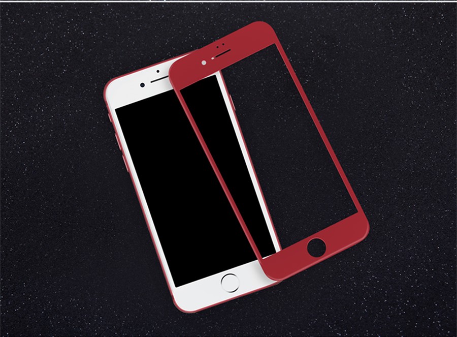 Защитное  стекло для APPLE iPhone 7S (A+B) матовое красное П19.