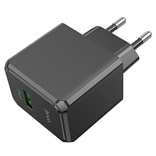 СЗУ (Сетевое зарядное устройство) HOCO CS12A, 18W, 1 USB, QC3.0, цвет черный