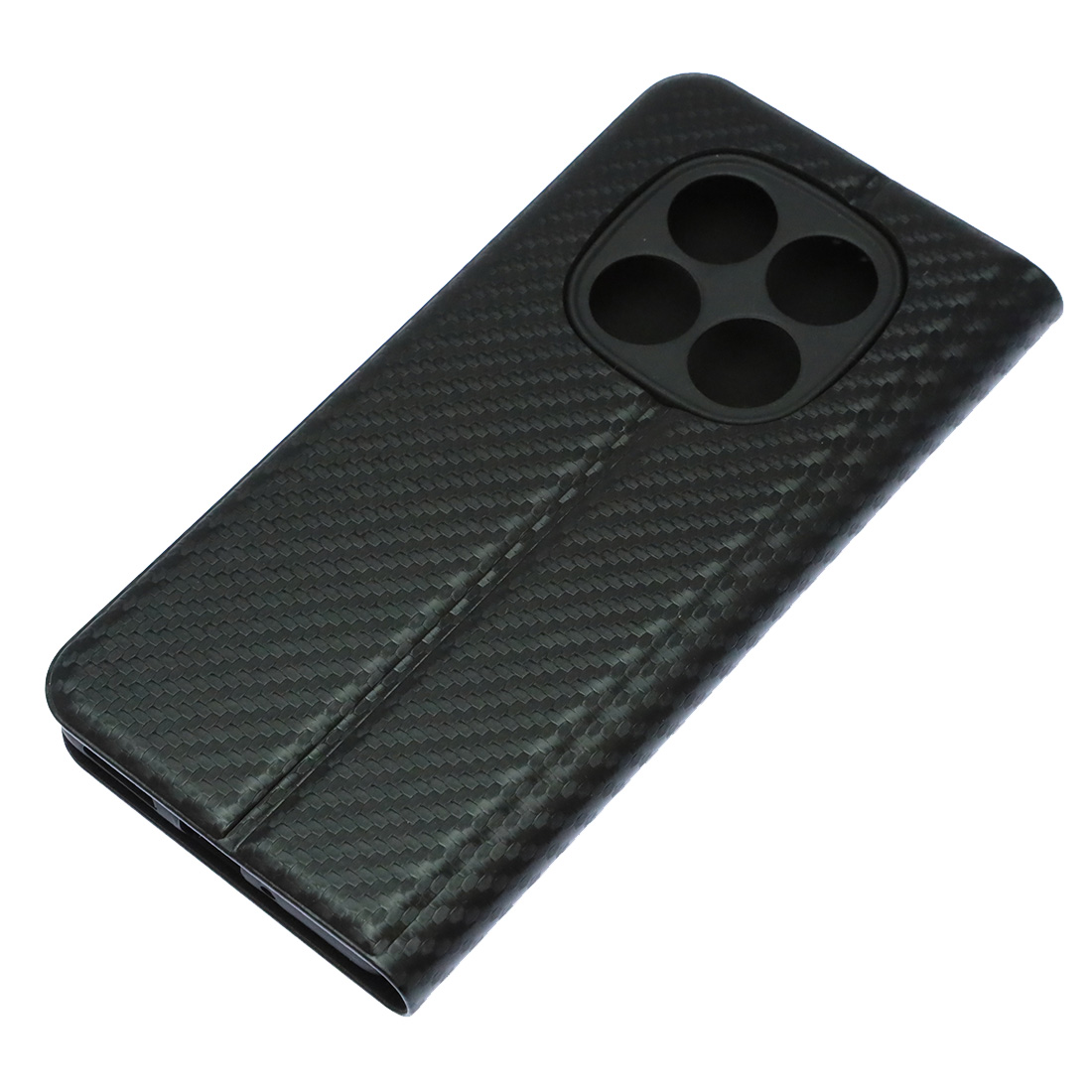 Чехол книжка CHESS для XIAOMI Redmi Note 14 Pro 5G, POCO X7, текстура карбон, визитница, цвет черный