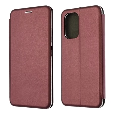 Чехол книжка STYLISH для XIAOMI POCO F3, Redmi K40, K40 Pro, экокожа, визитница, цвет бордовый