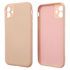 Чехол накладка NANO для APPLE iPhone 11, силикон, бархат, цвет розовый песок
