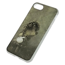 Чехол накладка для APPLE iPhone 7, iPhone 8, силикон, рисунок Ежик в тумане 2