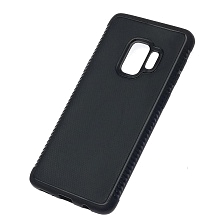 Чехол накладка для SAMSUNG Galaxy S9 (SM-G960), силикон, сеточка, цвет черный