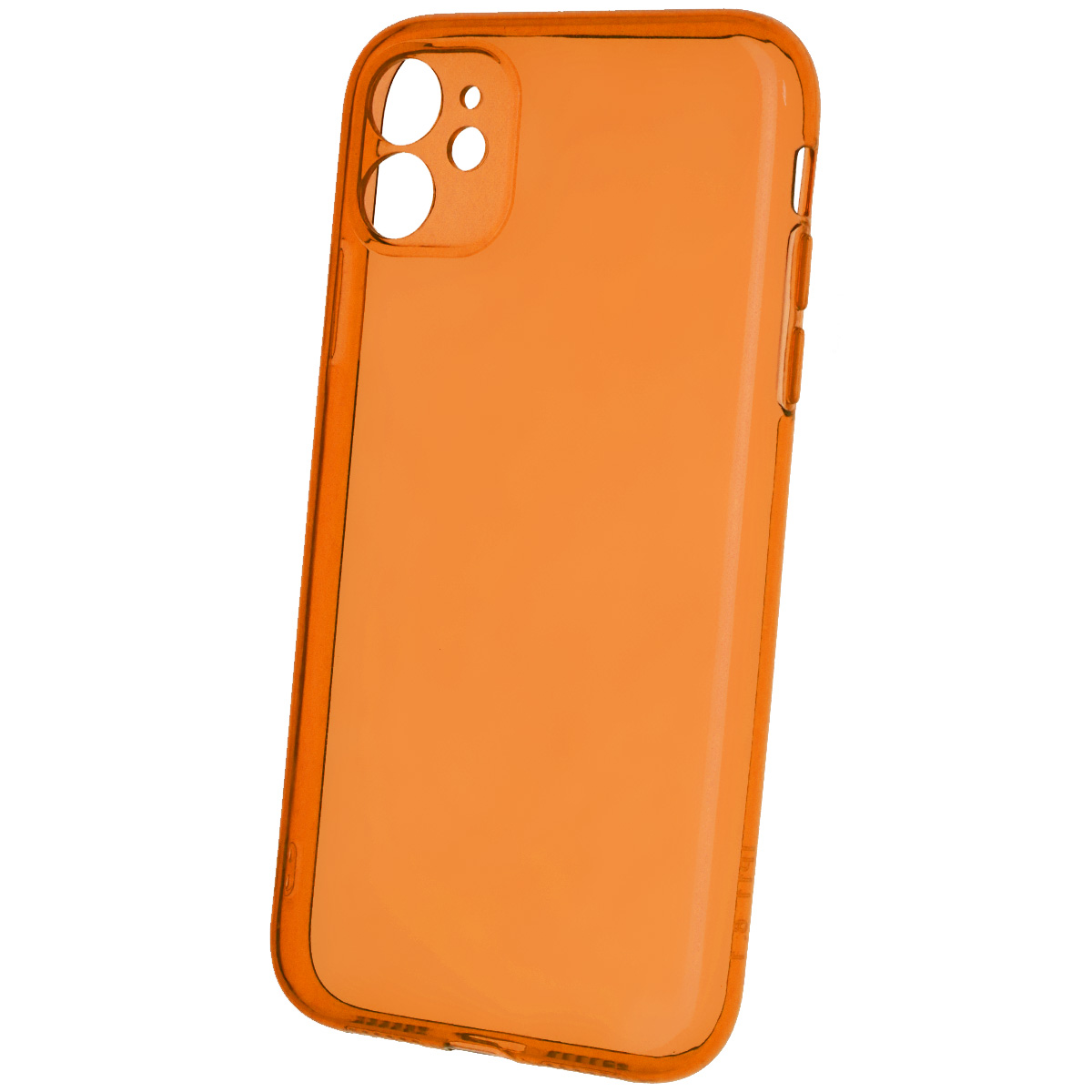 Чехол накладка Clear Case для APPLE iPhone 11, силикон 1.5 мм, защита камеры, цвет прозрачно оранжевый