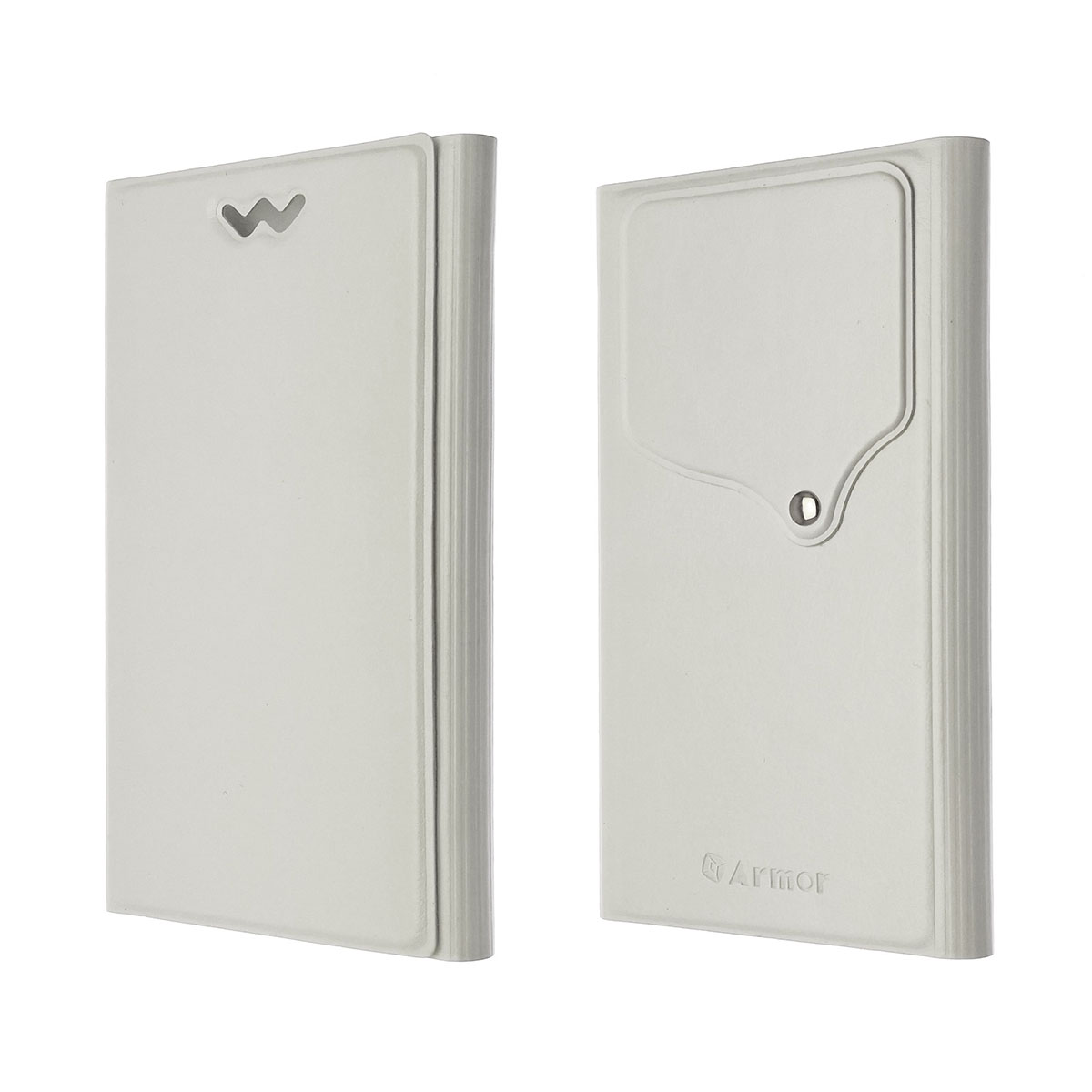 Чехол книжка универсальная для смартфонов размером M, экокожа, цвет белый.