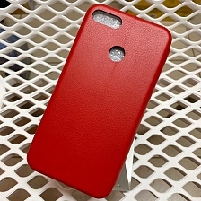 Чехол книжка для HUAWEI Y9 2018, Y9 PRO, экокожа, визитница, цвет красный.