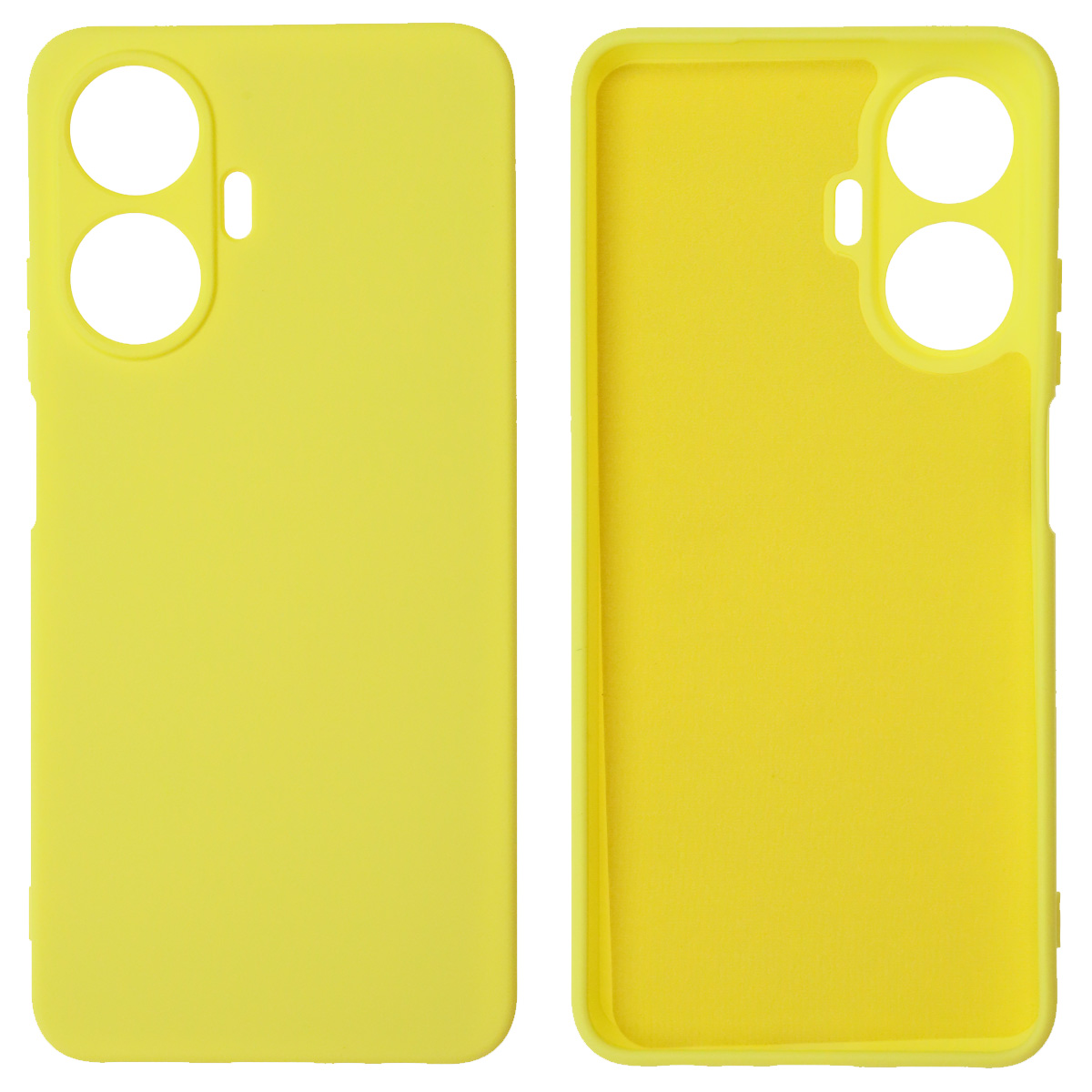 Чехол накладка NANO для Realme C55, силикон, бархат, цвет желтый