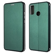Чехол книжка STYLISH для HUAWEI Honor 9X Lite (JSN-L21), экокожа, визитница, цвет темно зеленый