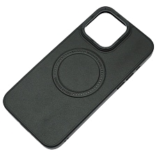 Чехол накладка Creative Stylish с поддержкой MagSafe для APPLE iPhone 15 Pro Max, защита камеры, экокожа, бархат, цвет черный Чехол накладка Creative Stylish с поддержкой MagSafe для APPLE iPhone 15 Pro Max, защита камеры, экокожа, бархат, цвет черный