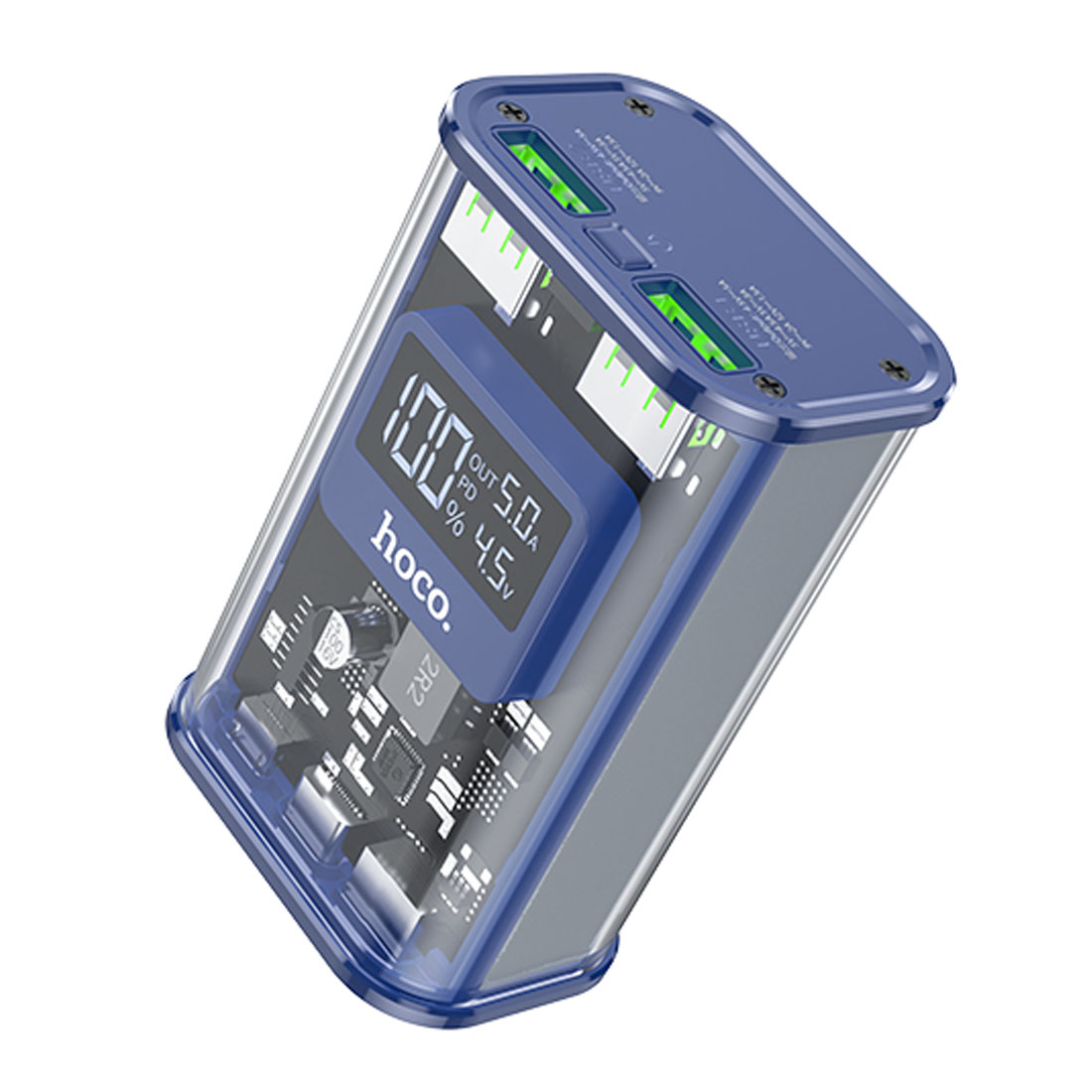 Внешний портативный аккумулятор, Power Bank HOCO J105 Discovery edition, 10000 mAh, 22.5W, PD20W, QC3.0, LED дисплей, цвет синий Внешний портативный аккумулятор, Power Bank HOCO J105 Discovery edition, 10000 mAh, 22.5W, PD20W, QC3.0, LED дисплей, цвет синий
