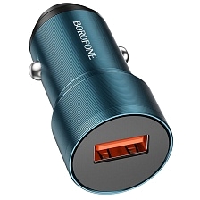 АЗУ (Автомобильное зарядное устройство) BOROFONE BZ19A Wisdom, 18W, 1 USB, QC3.0, цвет синий