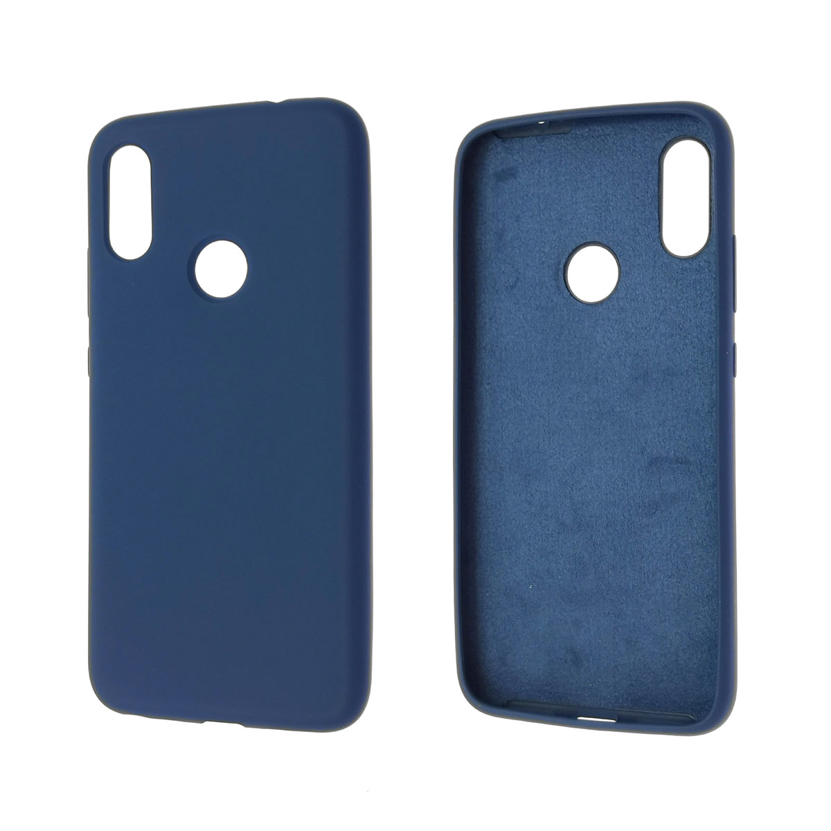 Чехол накладка Silicon Cover для XIAOMI Redmi Note 7, силикон, бархат, цвет синий кобальт.