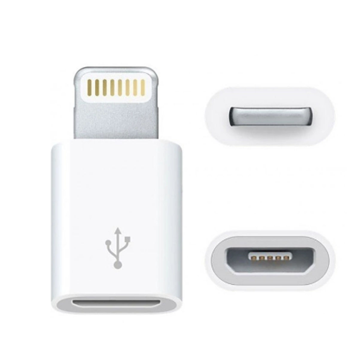 Адаптер, переходник, конвертер Lightning 8 pin на Micro USB, цвет белый