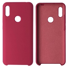 Чехол накладка Silicon Cover для HUAWEI Honor 8A, Y6 2019, силикон, бархат, цвет красная роза.
