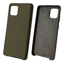Чехол накладка Silicon Cover для SAMSUNG Galaxy A81 (SM-AN815F), Note 10 Lite (SM-N770), силикон, бархат, цвет темно оливковый.