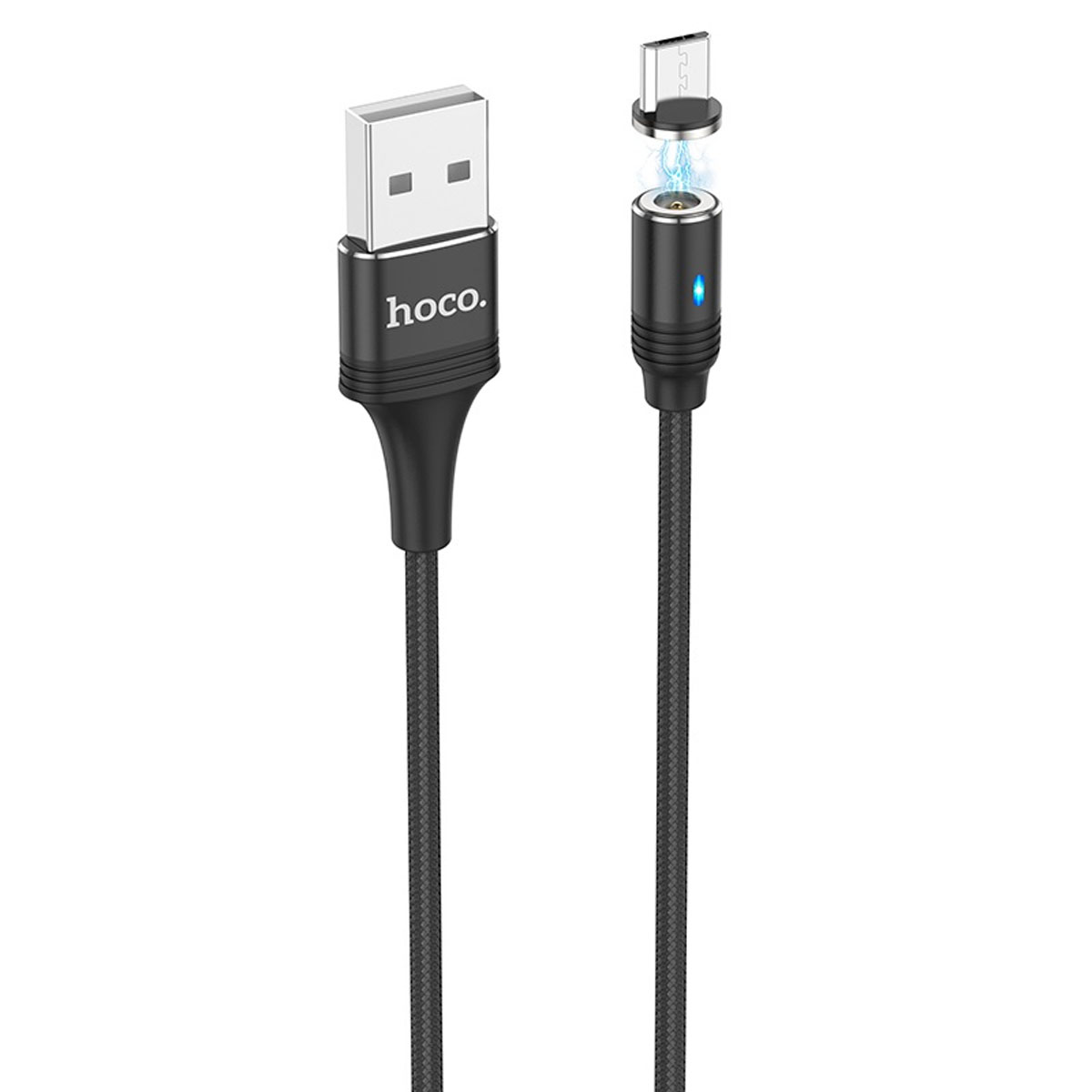 Магнитный зарядный кабель HOCO U76 Fresh Micro USB, 2A, длина 1.2 метра, цвет черный