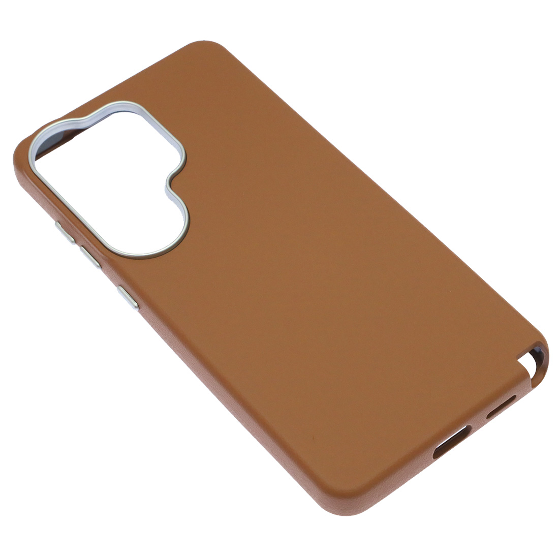 Чехол накладка VICTORIA для SAMSUNG Galaxy S26 Ultra, силикон, пластик, текстура кожи, бархат, цвет коричневый