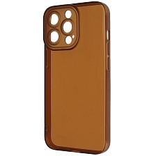 Чехол накладка CATEYES для APPLE iPhone 13 Pro (6.1), защита камеры, силикон, цвет прозрачно коричневый