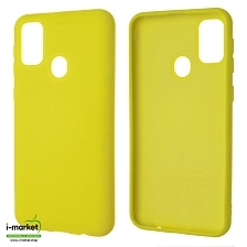 Чехол накладка Silicon Cover для SAMSUNG Galaxy M30s (SM-M307F), M21 (SM-M215), силикон, бархат, цвет желтый
