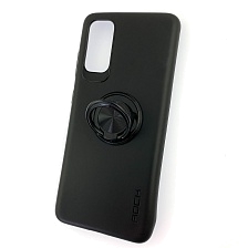 Чехол накладка ROCK для SAMSUNG Galaxy S20 (SM-G980), силикон, с кольцом держателем, цвет черный.