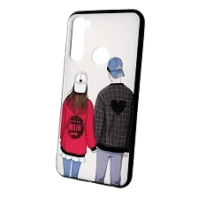 Чехол накладка для XIAOMI Redmi Note 8T, силикон, рисунок Девушка и парень.