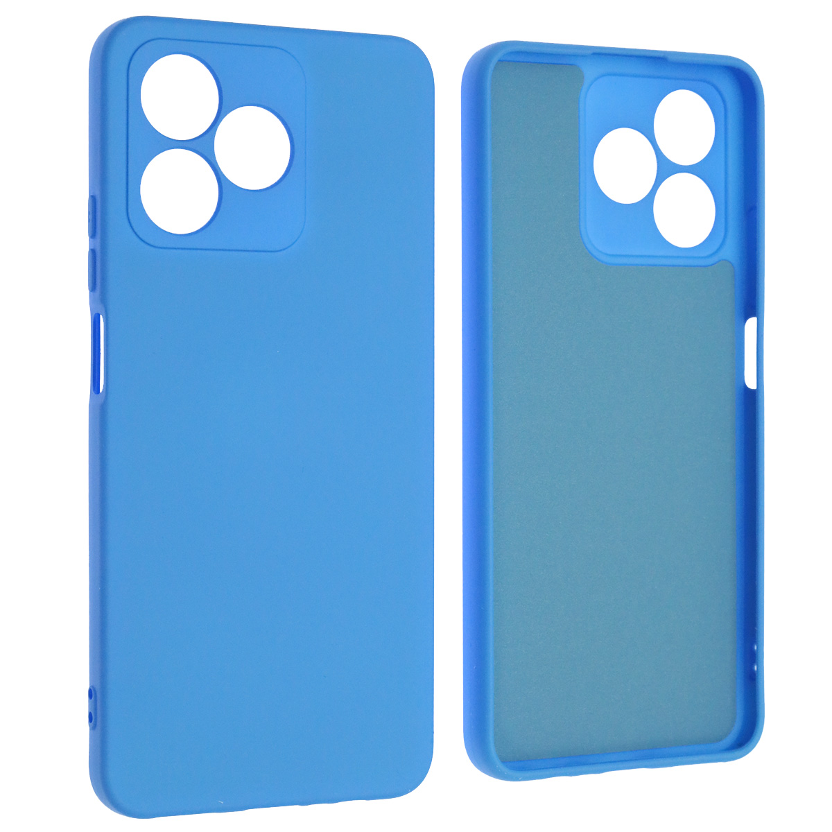 Чехол накладка NANO для Realme C51, Realme C53, Realme Note 50, защита камеры, силикон, бархат, цвет голубой