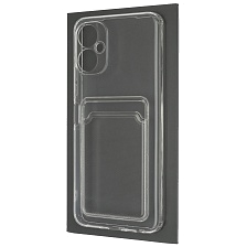 Чехол накладка CARD CASE для TECNO SPARK 9 PRO, силикон, отдел для карт, цвет прозрачный