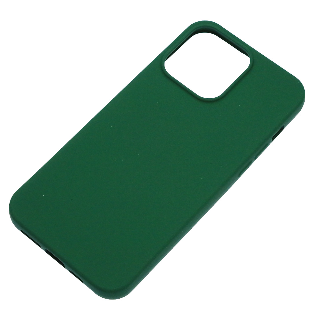 Чехол накладка Silicon Case для APPLE iPhone 15 Pro Max (6.7"), силикон, бархат, цвет темно зеленый