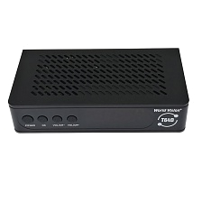 Цифровой эфирный приёмник WORLD VISION T-64D DVBT/T2/С/ с кнопками, дисплей,2 USB, wi-f, с интернетом youtube IP-TV.