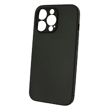Чехол накладка для APPLE iPhone 13 Pro, силикон, карбон, цвет черный