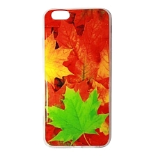 Чехол накладка для APPLE iPhone 6, 6G, 6S, силикон, рисунок Осенние листья.