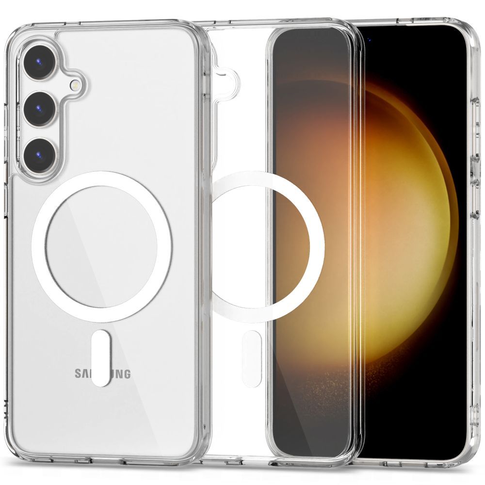 Чехол накладка Clear Case для SAMSUNG Galaxy S24 FE, с поддержкой MagSafe, силикон, цвет прозрачный