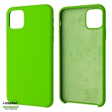 Чехол накладка Silicon Case для APPLE iPhone 11 Pro MAX 2019, силикон, бархат, цвет салатовый