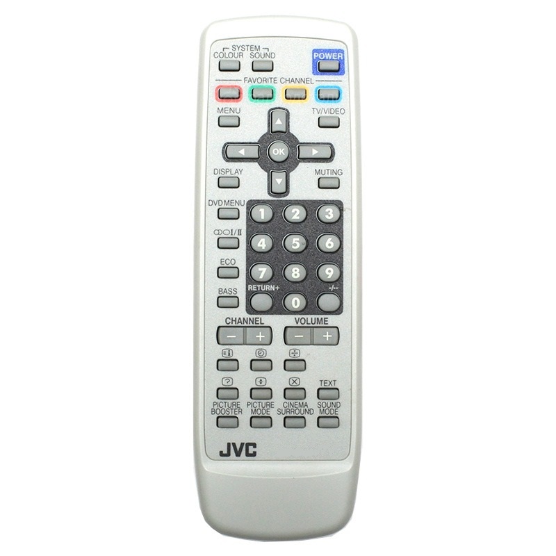 Пульт ДУ для JVC RM-C1170, RM-C1171 (AV-2120QE, AV-2120SE, AV-2130QE, AV-2130SE, AV-2140QE, AV-2140SE, AV-2180SE, AV-2940QE, AV-2940SE), цвет серебристый