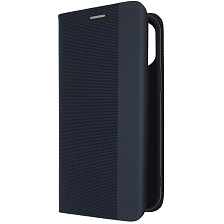 Чехол книжка MESH для APPLE iPhone 12 Pro Max (6.7), текстиль, силикон, бархат, визитница, цвет темно синий