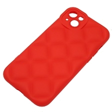 Чехол накладка для APPLE iPhone 14 Plus (6.7"), силикон, 3D ромб, цвет красный