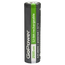 АКБ (аккумуляторная батарея) GoPower, IRC 18650, 3.7V, 20А, 2500 mAh