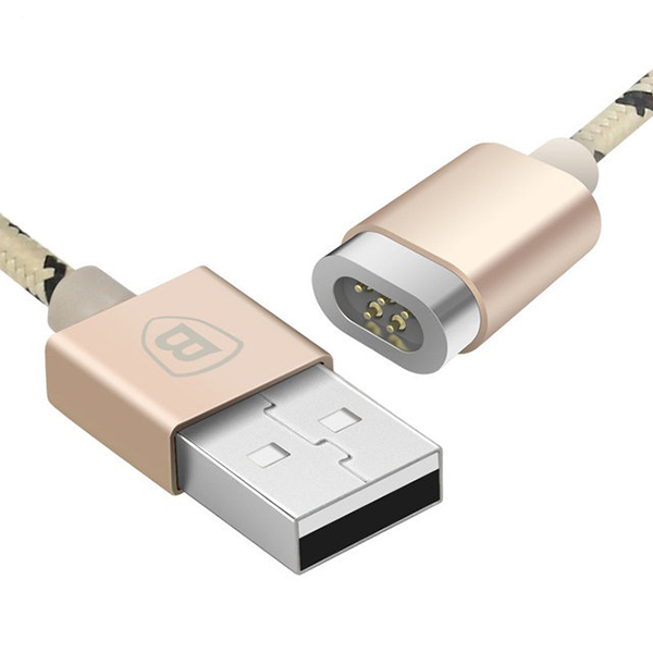 Кабель "Baseus" New insnap series магнитный кабель для Lightning/Micro USB 1.2M/2.4A цвет золотистый.