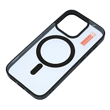 Чехол накладка Magnetic с поддержкой MagSafe для APPLE iPhone 14 Pro, силикон, цвет окантовки черный Чехол накладка Magnetic с поддержкой MagSafe для APPLE iPhone 14 Pro, силикон, цвет окантовки черный