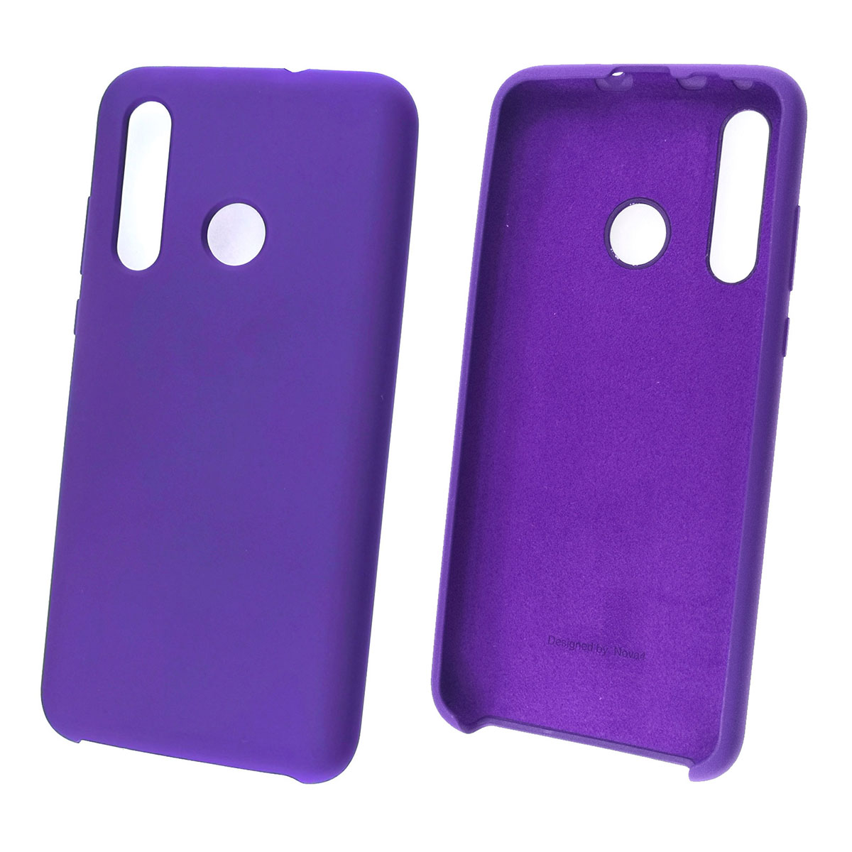 Чехол накладка для HUAWEI Nova 4 2019 (VCE-LX1), силикон, бархат, цвет фиолетовый.