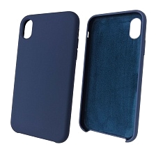Чехол накладка Silicon Case для APPLE iPhone XR, силикон, бархат, цвет синий кобальт. Чехол накладка Silicon Case для APPLE iPhone XR, силикон, бархат, цвет синий кобальт.