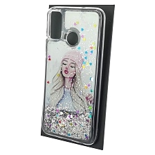 Чехол накладка TransFusion для HUAWEI Honor 9X Lite (JSN-L21), силикон, переливашка, рисунок Девушка в розовой шапке