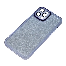 Чехол накладка Shine для APPLE iPhone 12 Pro Max, силикон, блестки, защита камеры, цвет синий