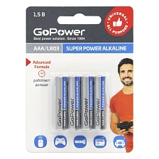 Батарейка GoPower LR03 AAA BL4 Alkaline 1.5V