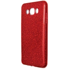 Чехол накладка Shine для SAMSUNG Galaxy J7 2016 (SM-J710), силикон, блестки, цвет красный