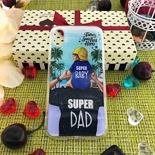 Чехол накладка для APPLE iPhone X, XS, силикон, рисунок SUPER DAD BABY.