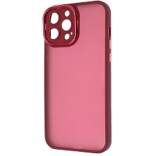 Чехол накладка KING для APPLE iPhone 13 Pro Max (6.7"), силикон, пластик, защита камеры, цвет окантовки бордовый