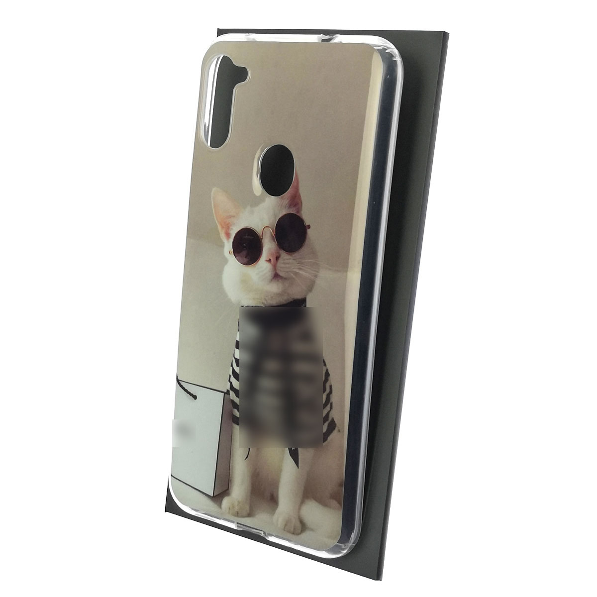 Чехол накладка Vinil для SAMSUNG Galaxy A11 (SM-A115), Galaxy M11 (M115), силикон, рисунок Cat, цвет серый