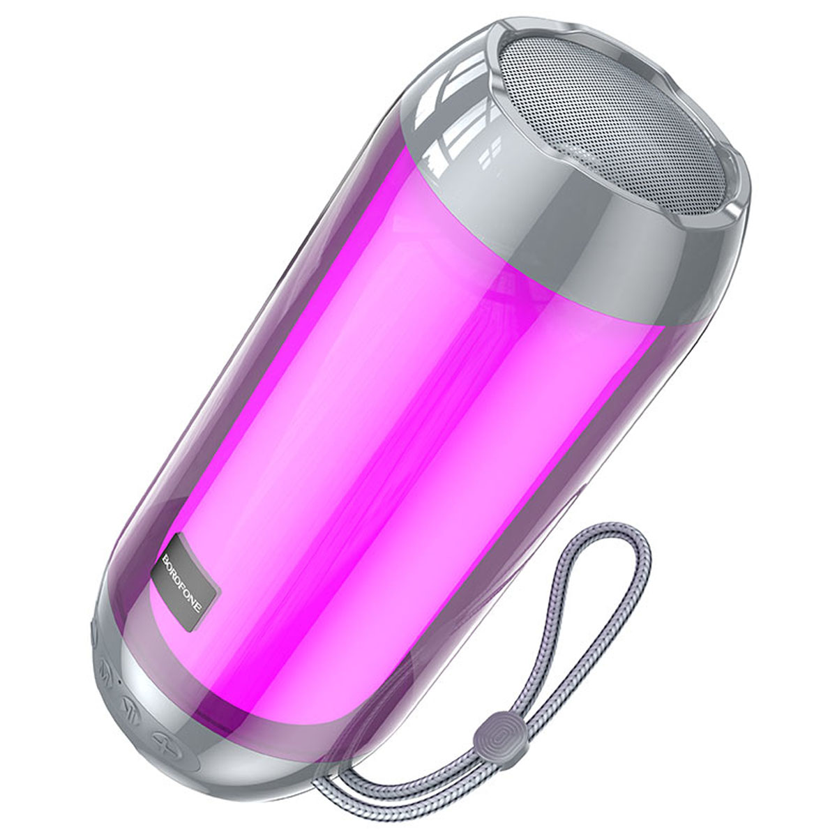 Портативная колонка BOROFONE BR25 Crazy, RGB подсветка, цвет серый